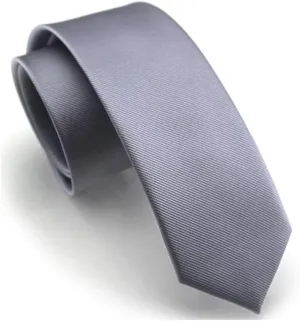 Men's Solid Color Skinny Ties Repp Smooth Formal Wedding Grooms Neckties