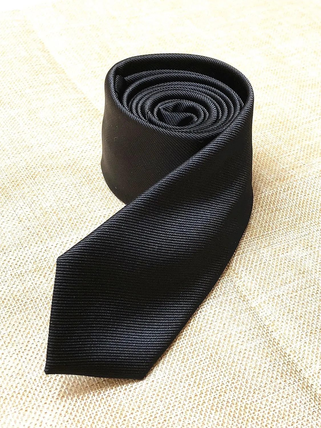 Men's Solid Color Skinny Ties Repp Smooth Formal Wedding Grooms Neckties