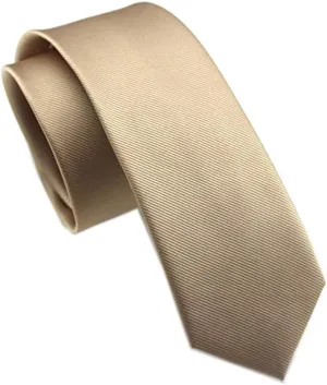 Men's Solid Color Skinny Ties Repp Smooth Formal Wedding Grooms Neckties