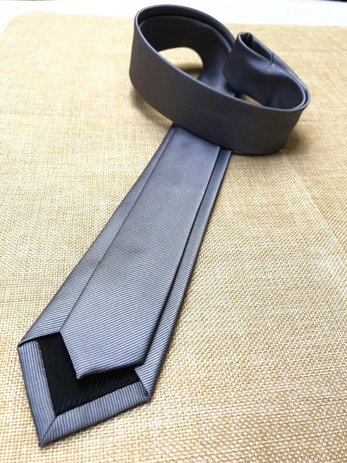 Men's Solid Color Skinny Ties Repp Smooth Formal Wedding Grooms Neckties