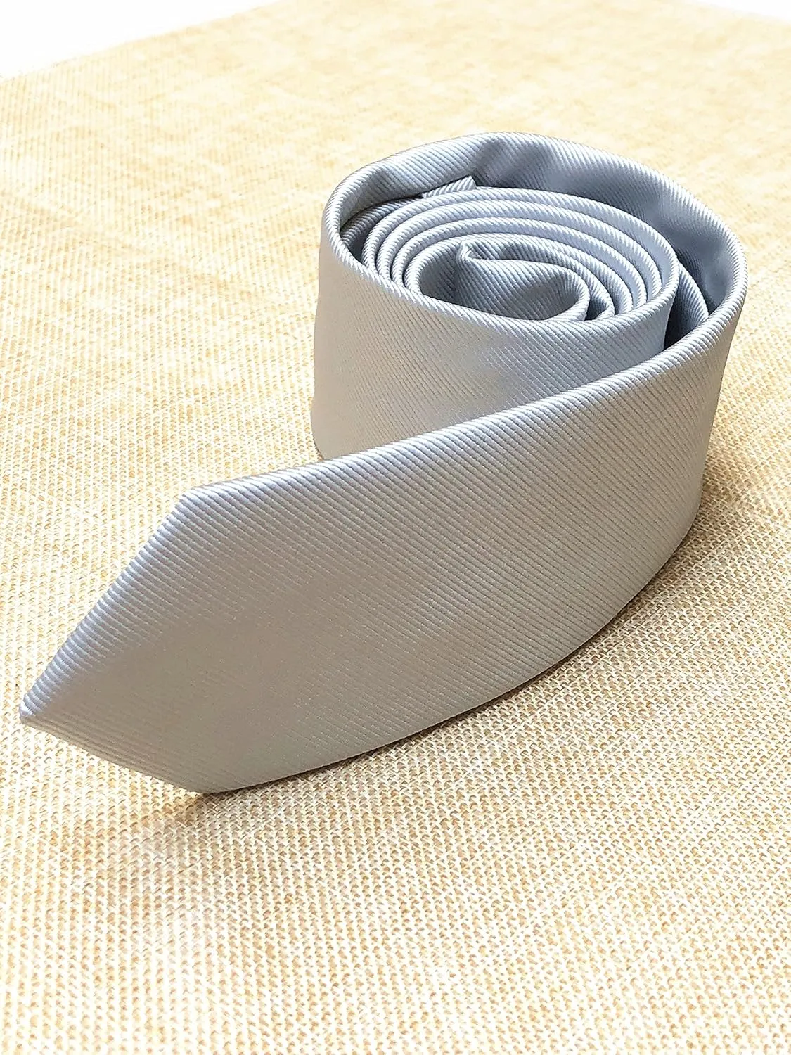 Men's Solid Color Skinny Ties Repp Smooth Formal Wedding Grooms Neckties