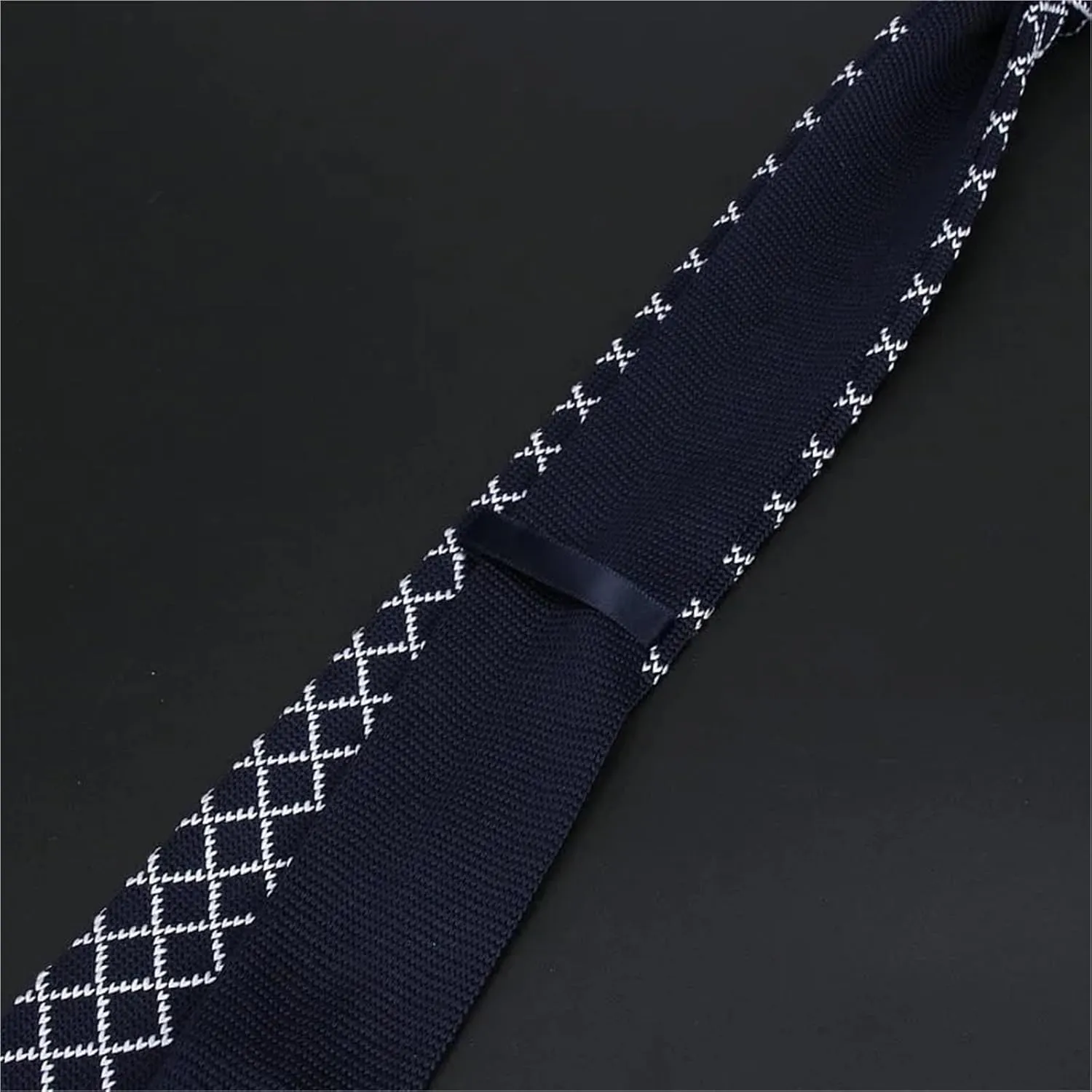 Men's Tie Men's Striped Vintage Tie Knit Knitted Ties Necktie Plaid Slim Classic Geometric Cravate Narrow Neckties