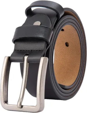 Men's Vintage Adjustable Genuine Leather Belt Dress Casual Pin With Buckle Belts