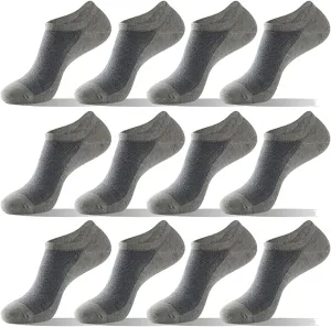 Men's women's 12 Pack Ankle Running Socks Low Cut Cushioned Athletic Sports Socks With Arch Support