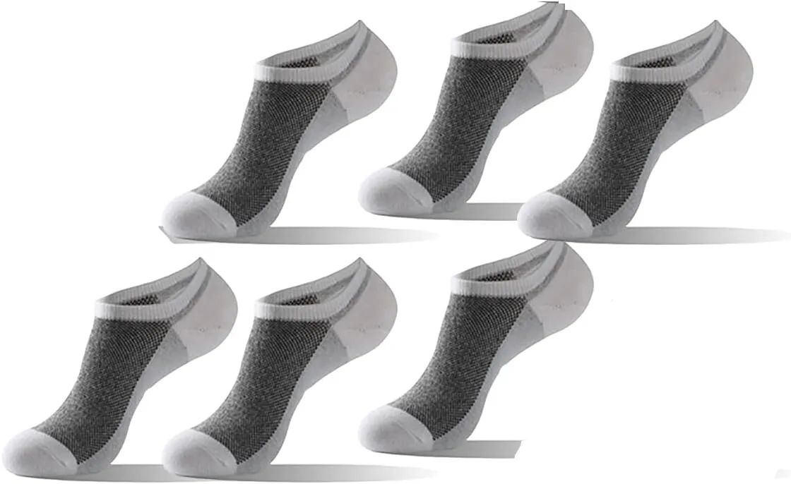 Men's women's 6 Pack Ankle Running Socks Low Cut Cushioned Athletic Sports Socks With Arch Support