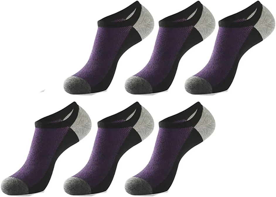Men's women's 6 Pack Ankle Running Socks Low Cut Cushioned Athletic Sports Socks With Arch Support