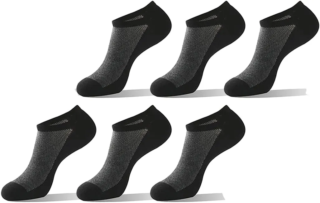 Men's women's 6 Pack Ankle Running Socks Low Cut Cushioned Athletic Sports Socks With Arch Support