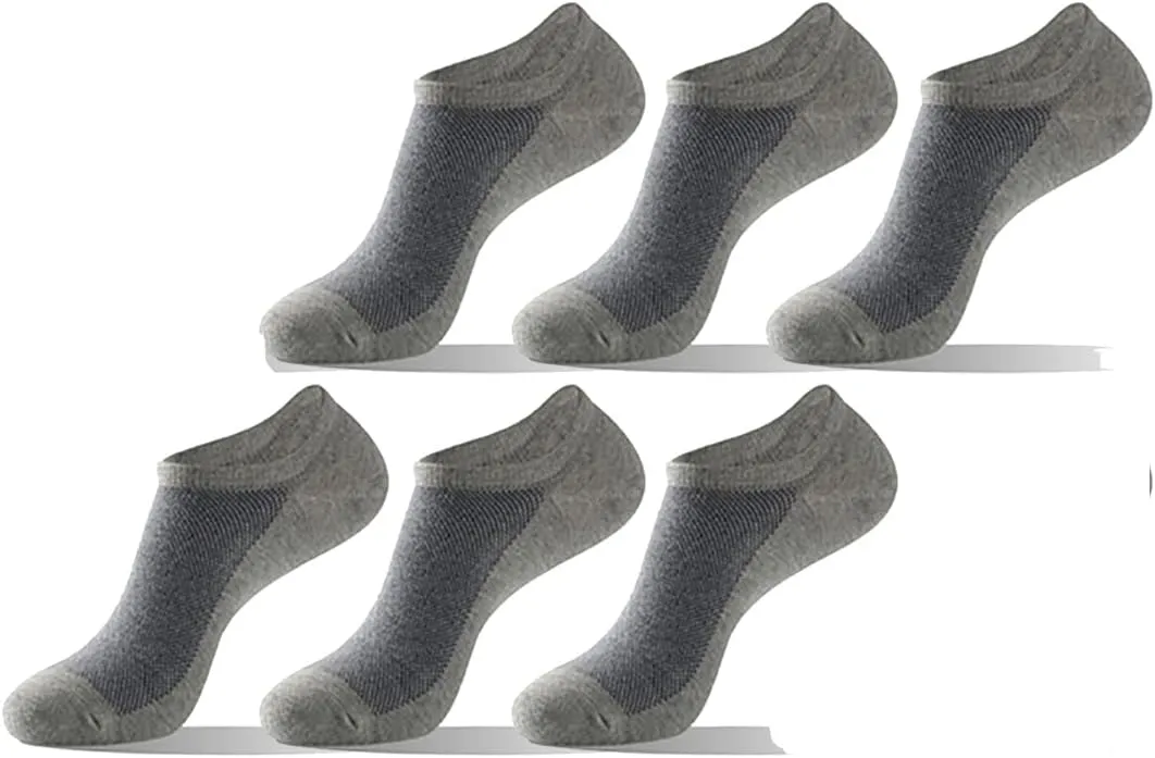 Men's women's 6 Pack Ankle Running Socks Low Cut Cushioned Athletic Sports Socks With Arch Support