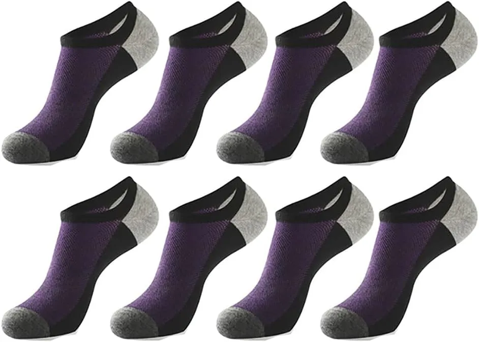 Men's women's 8 Pack Ankle Running Socks Low Cut Cushioned Athletic Sports Socks With Arch Support