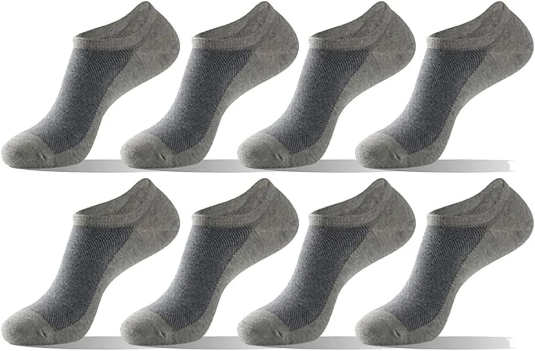 Men's women's 8 Pack Ankle Running Socks Low Cut Cushioned Athletic Sports Socks With Arch Support