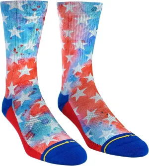 MERGE4 Old Glory Crew Socks for Men and Women Red White and Blue Star Spangled Patriotic Comfortable