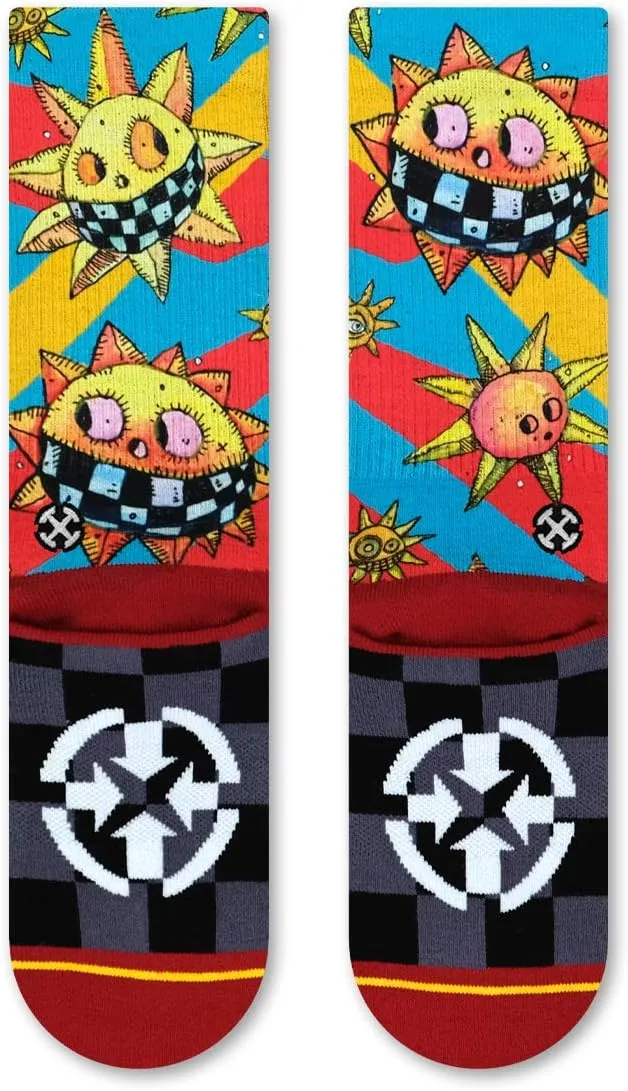 MERGE4 Otis Link Suno Red Unisex Artist Crew Sock