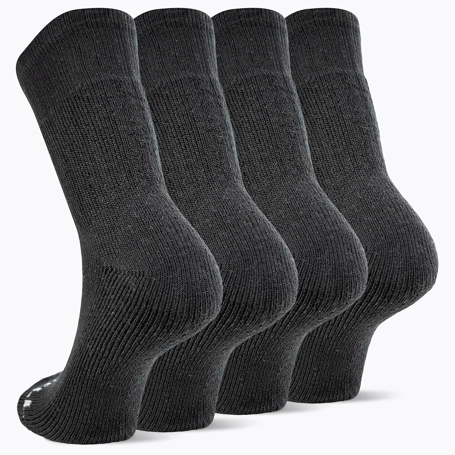 Merrell unisex-adult Thermal Hiking Crew Socks 4 Pair Pack Unisex Arch Support Band and Wool Blend