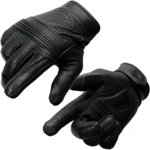 Milwaukee Leather MG7516 Men's Black Leather ’I - Touchscreen Compatible’ Gel Palm Motorcycle Hand Gloves W/Flex Knuckles