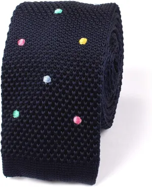 Navy Blue Knitted Tie - Mens Wedding Tie - Formal and Casual Occasions