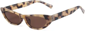 New 2025 Small Cat eye Sunglasses Women Vintage Leopard Frame Sun Glasses Female Shades Punk Eyeglasses UV400,Leopard Brown,One size