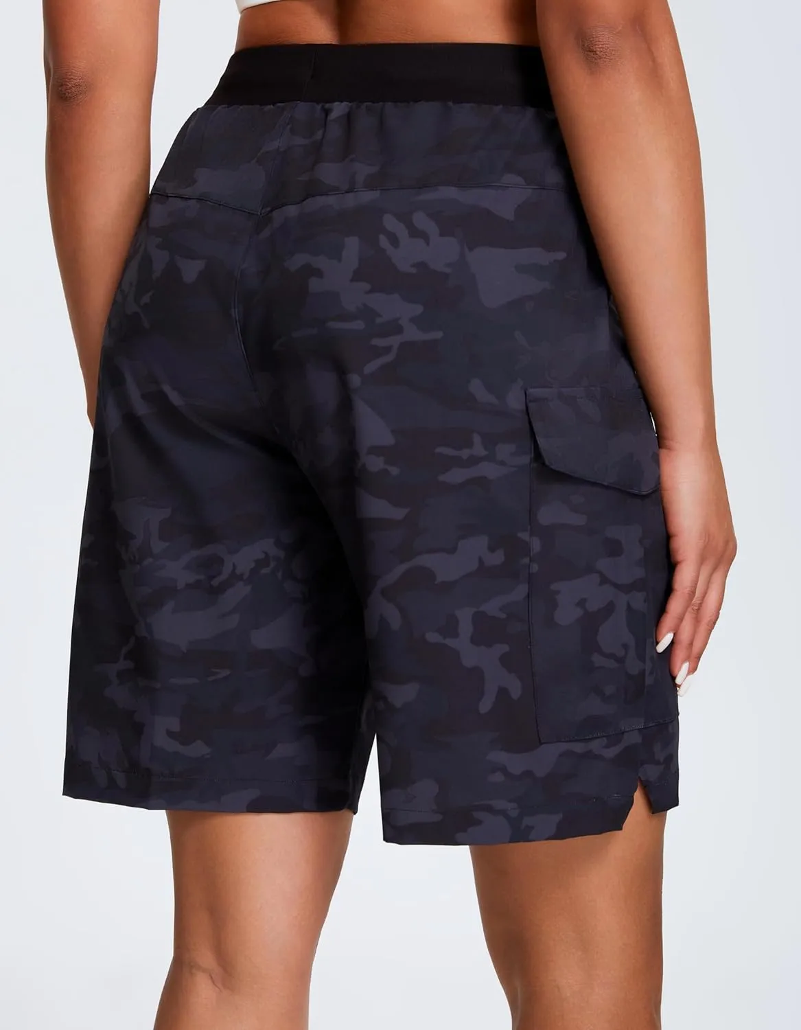 Oalka Women's Hiking Shorts Lightweight Zipper Pockets Cargo Quick Dry Summer Shorts