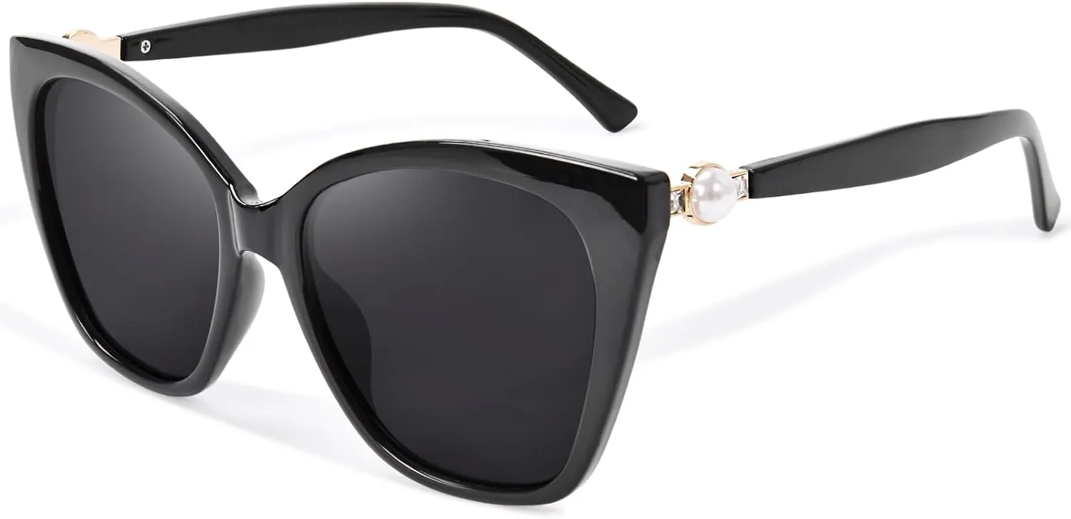 OPTOFENDY Sunglasses Womens Trendy Square Cat Eye Sun Glasses UV400 Protection, Shopping Cycling Driving