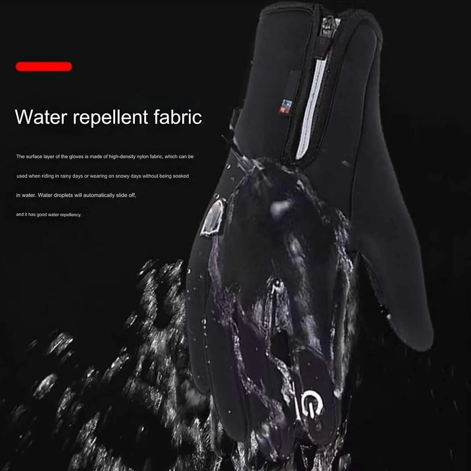 Outdoor Sports Gloves Short Plus Velvet Windproof Waterproof, Outdoor Sports Gloves, Thermal Gloves with Touchscreen Fingers-Blue||M