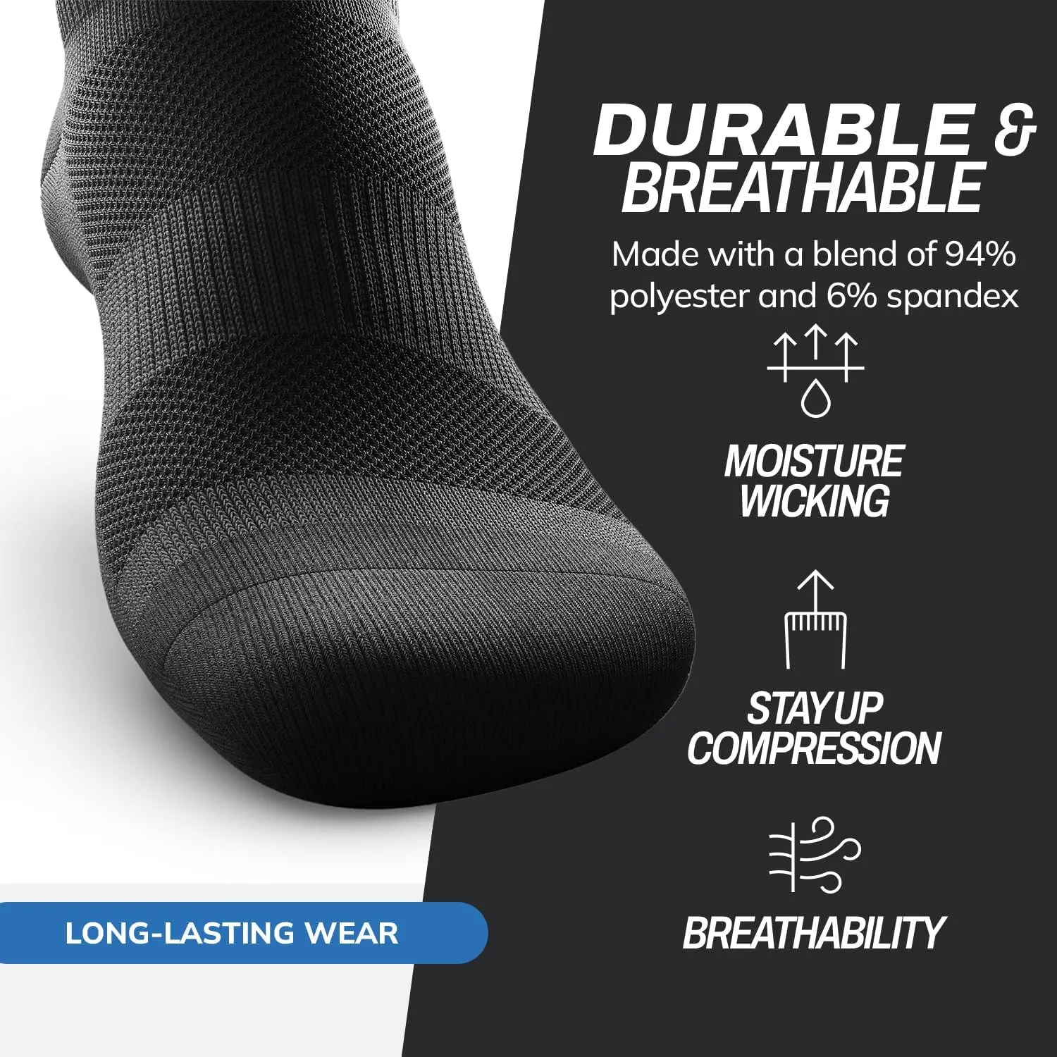 Outway Flagship Men’s and Women's Ankle Socks, Moisture-Wicking with Arch Support Colorful Design White Ankle Socks