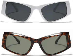 Oversized Cat Eye Sunglasses for Women Fashion Vintage Cute Cat Eye Shades Ladies Metal Sunglasses UV Protection
