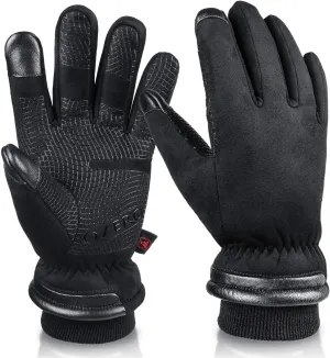 OZERO Waterproof Winter Gloves Men Women -30 ℉ Cold Proof Touchscreen Anti Slip Silicon Palm - Heated Glove Thermal for Driving Cycling Motorcycle in Cold Weather Warmest Gifts for Dad