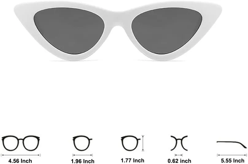 OZPYKAE Women Cat Eye Sunglasses,Retro Narrow Cateye Frame Sunglasses Trendy Sun Glasses