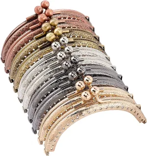 PH PandaHall 5 Color Purse Clasp Frame, 10pcs Wallet Kiss Clasp Lock Retro Arch Coin Bag Frame Metal Clip for DIY Craft Purse Bag Handle Sewing Craft, 3.3 Inch