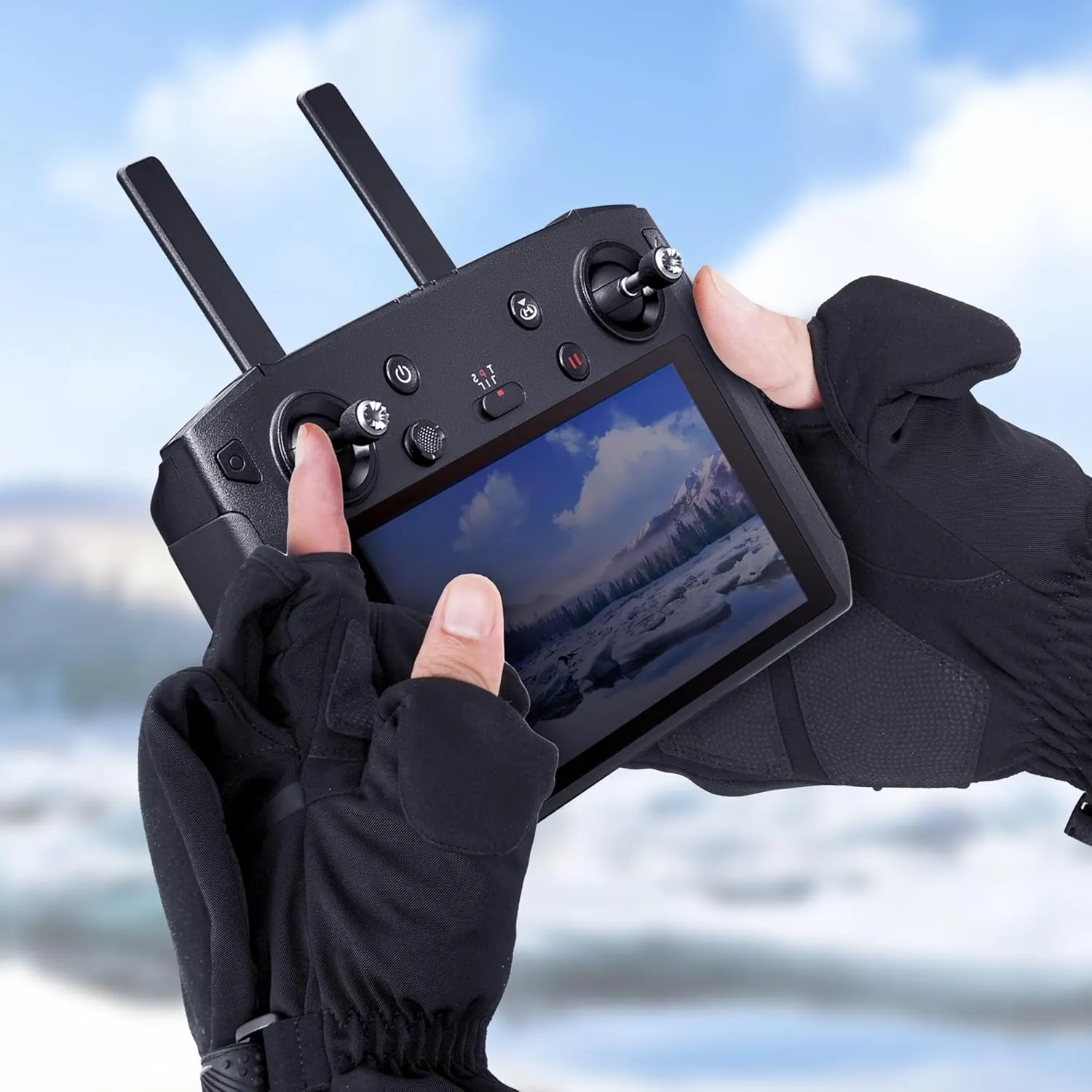 Photography Gloves Heated Gloves Drone Gloves for Men Women 7.4V 3000mah Battery Photography Gloves Drones for DJI Air 2S Electric Heated Gloves for Motorcycle/Skiing/Hunting Touchscreen