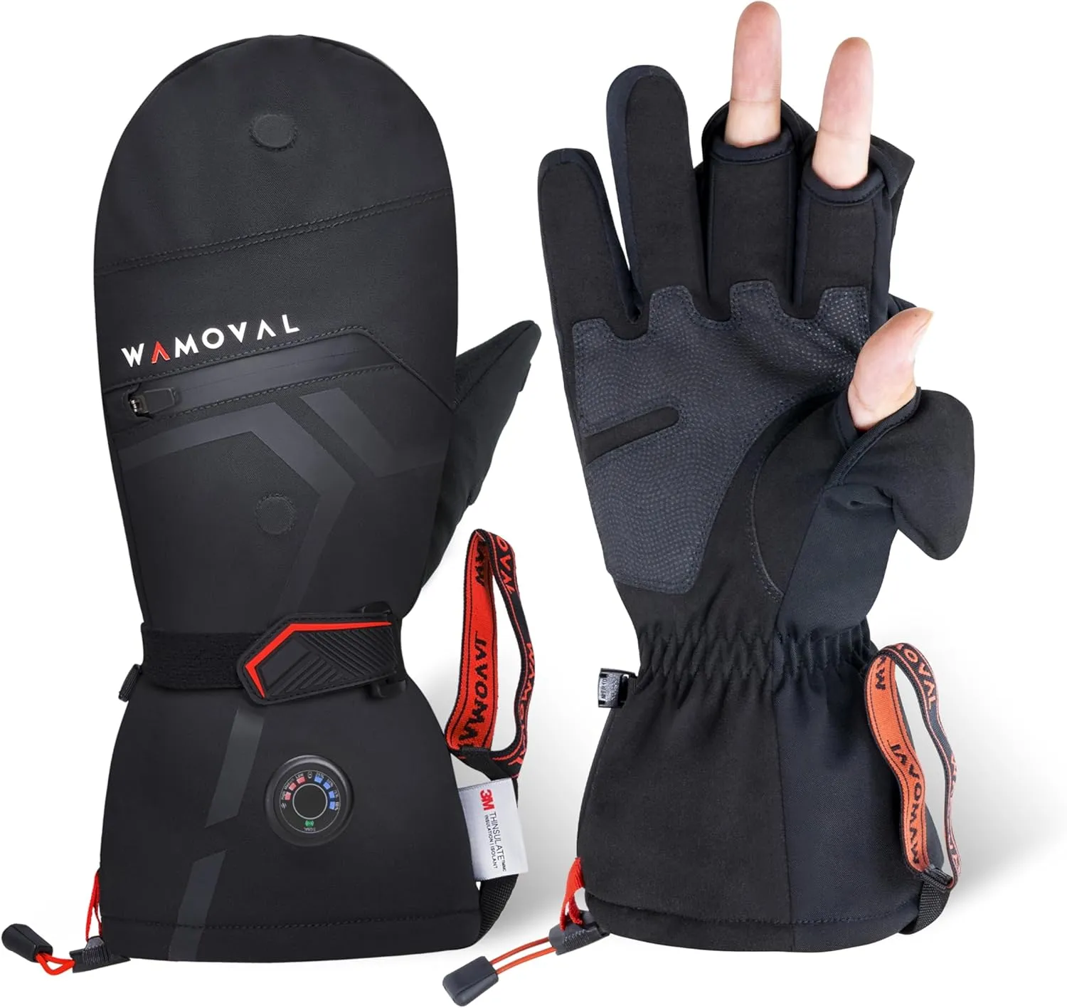 Photography Gloves Heated Gloves Drone Gloves for Men Women 7.4V 3000mah Battery Photography Gloves Drones for DJI Air 2S Electric Heated Gloves for Motorcycle/Skiing/Hunting Touchscreen