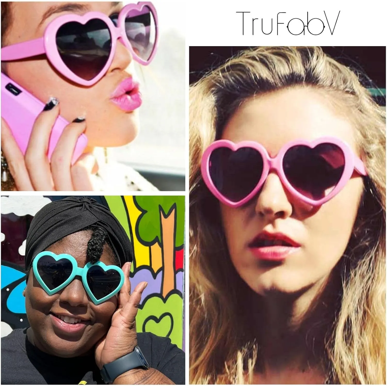 Polarized Cute Heart Sunglasses for Women, Fun Cupid Accessories Taylor Outfits