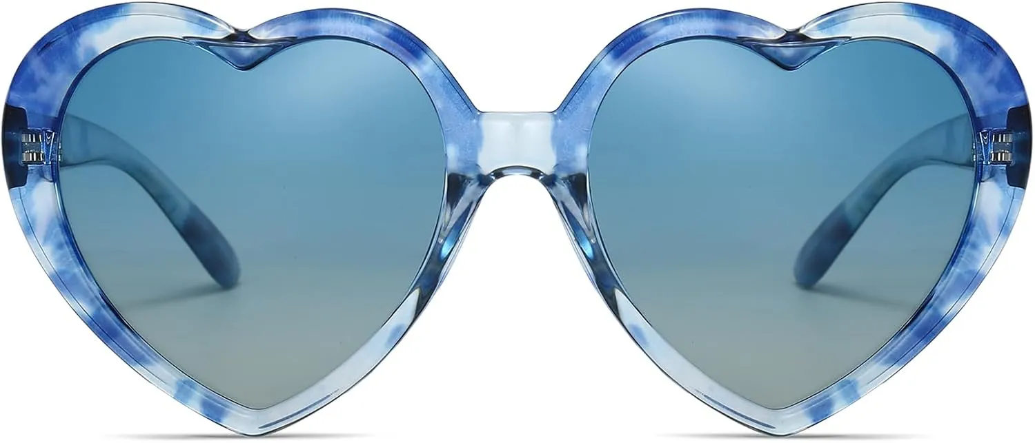 Polarized Cute Heart Sunglasses for Women, Fun Cupid Accessories Taylor Outfits