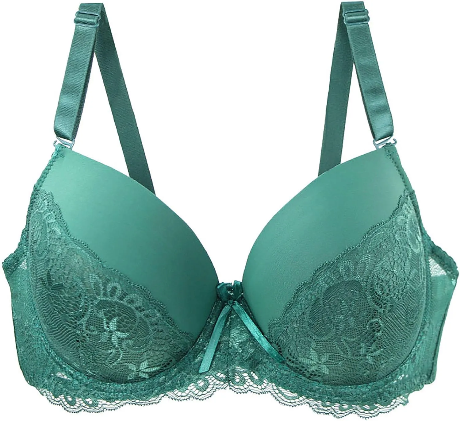 Push Up Bras for Women Plus Size Floral Lace No Underwire Soft Cup Everyday Bra Breathable Comfortable Wirefree Bra