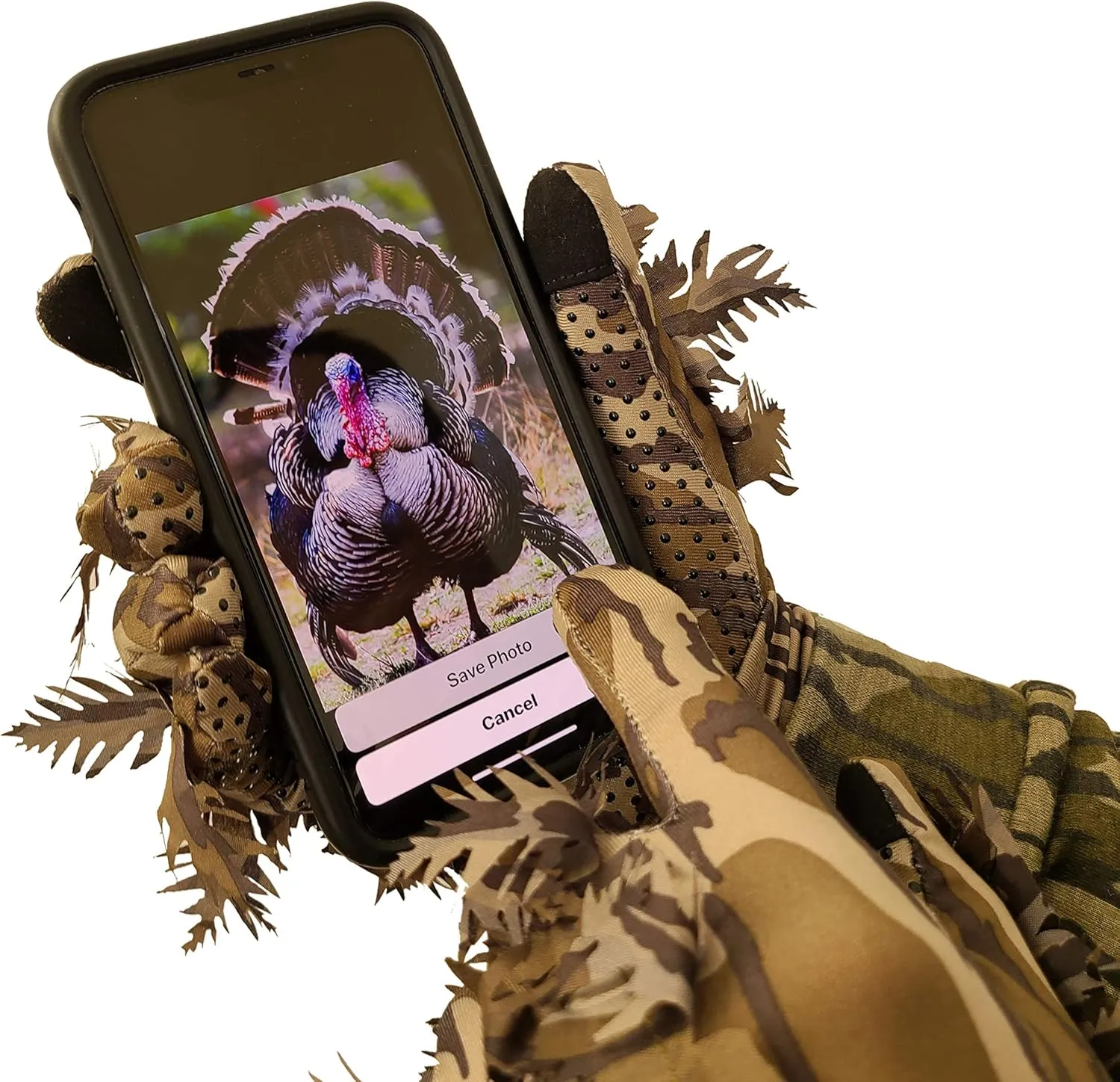 QuikCamo Mossy Oak and Realtree Lightweight 3D Leafy Camo Hunting Gloves for Men (Touch Screen Enabled or Fingerless Options)