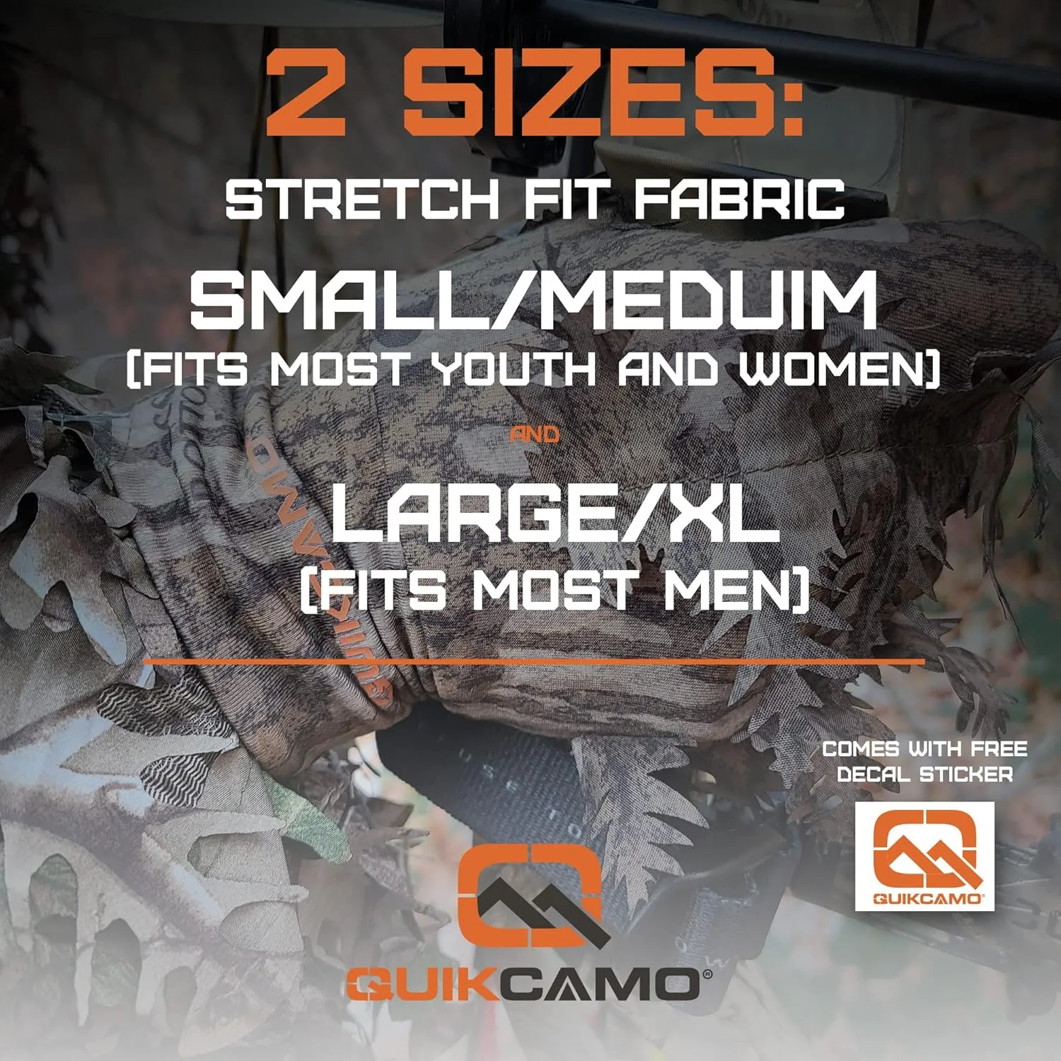 QuikCamo Mossy Oak and Realtree Lightweight 3D Leafy Camo Hunting Gloves for Men (Touch Screen Enabled or Fingerless Options)