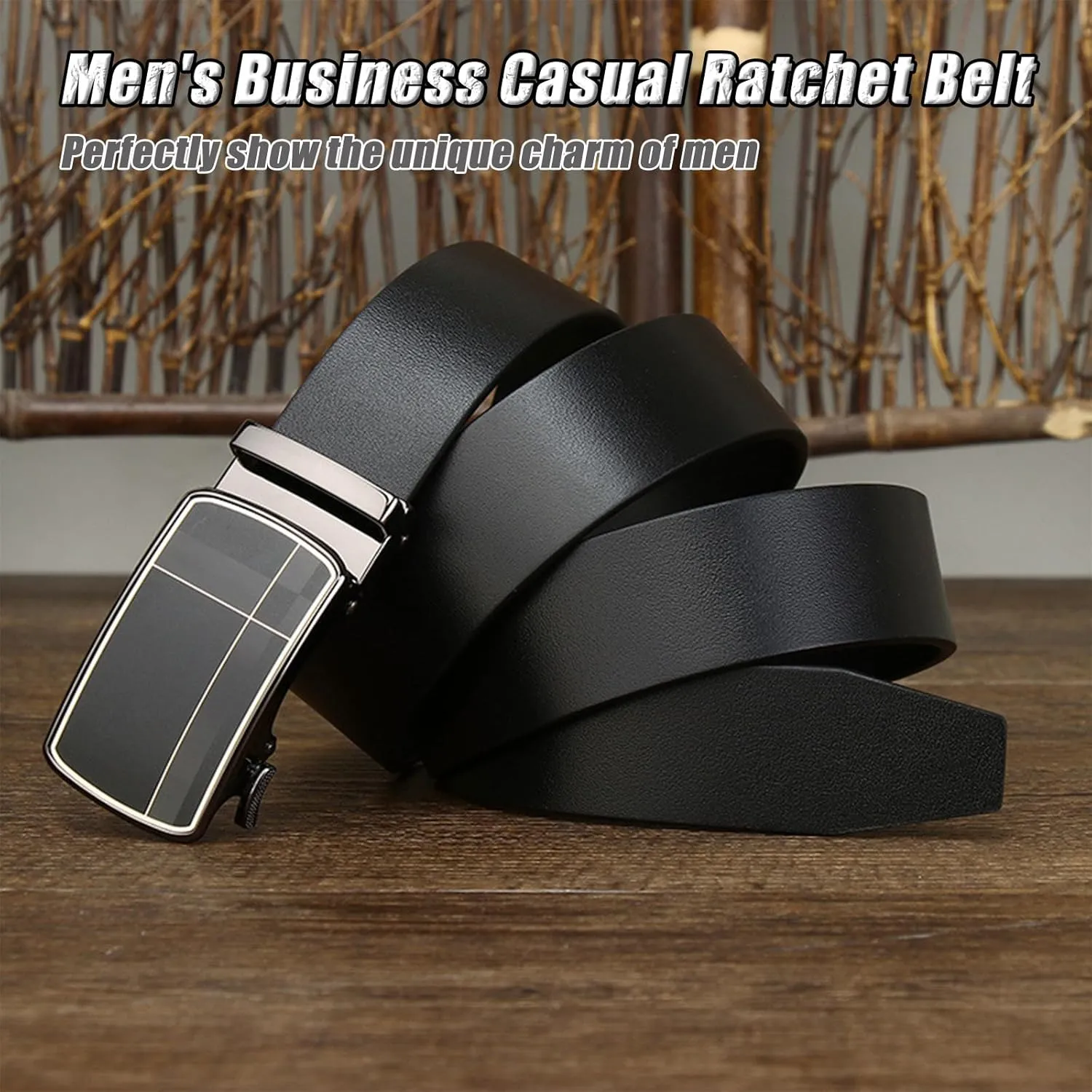 Ratchet Belts for Men Dress Casual Suit, Trim To Fit, Automatic Buckle Belt Men