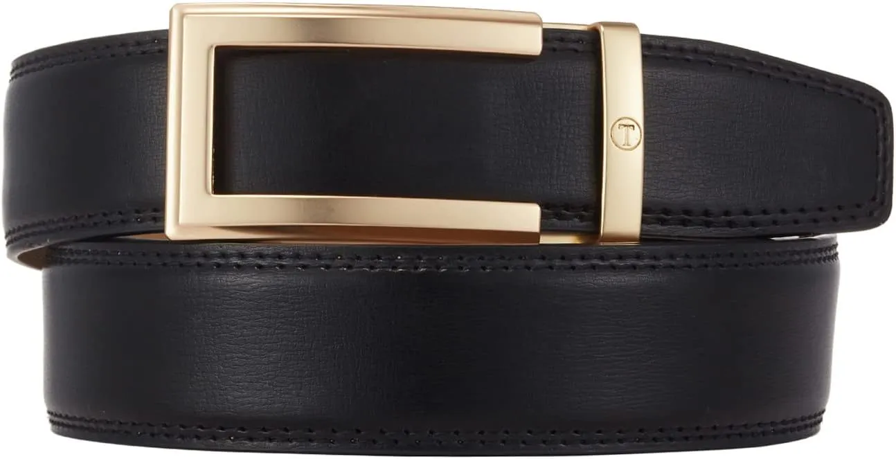 Ratchet Belts for Men, Mens Belt 32" to 45" Waist Adjustable, 1 3/8" Wide Genuine Leather