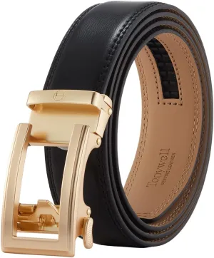 Ratchet Belts for Men, Mens Belt 32" to 45" Waist Adjustable, 1 3/8" Wide Genuine Leather