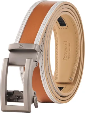 Ratchet Belts for Men, Mens Belt 32" to 45" Waist Adjustable, 1 3/8" Wide Genuine Leather