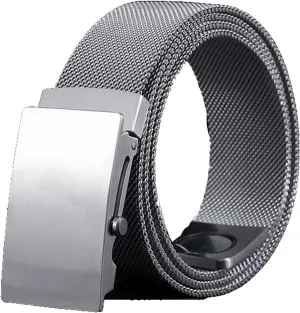 Ratchet Belts for Men Stainless Steel,No Leather Metal Braided Magnetic Belt with Roller Buckle