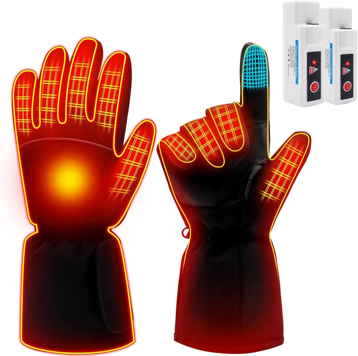 Rechargeable Heated Gloves for Men & Women - Waterproof, Touchscreen, Battery Powered - Perfect for Outdoor Activities like Hunting, Camping, Fishing, Skiing, Motorcycling & Gardening