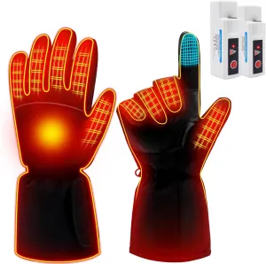 Rechargeable Heated Gloves for Men & Women - Waterproof, Touchscreen, Battery Powered - Perfect for Outdoor Activities like Hunting, Camping, Fishing, Skiing, Motorcycling & Gardening