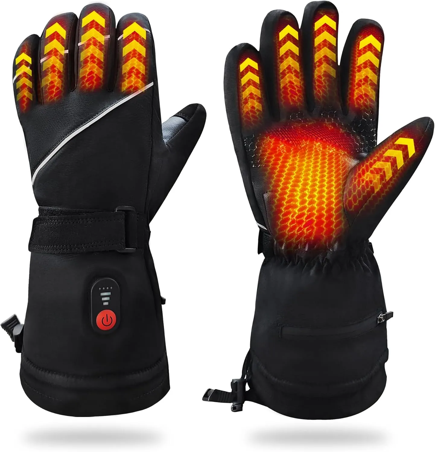 Rechargeable Heated Gloves for Men/Women, Winter Waterproof & Windproof Motorcycle Gloves for Outdoor Riding/Skiing