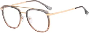 Retro Metal Double Bridges Women Glasses Frames Fashion Clear Eyewear Men Double Color Frame