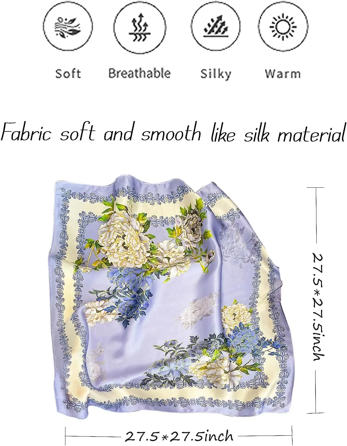 Satin Bandanas Head Scarf For Women Hair Scarves Accessories Lightweight Fashion Wrap Neck Silk Sleeping Headscarf