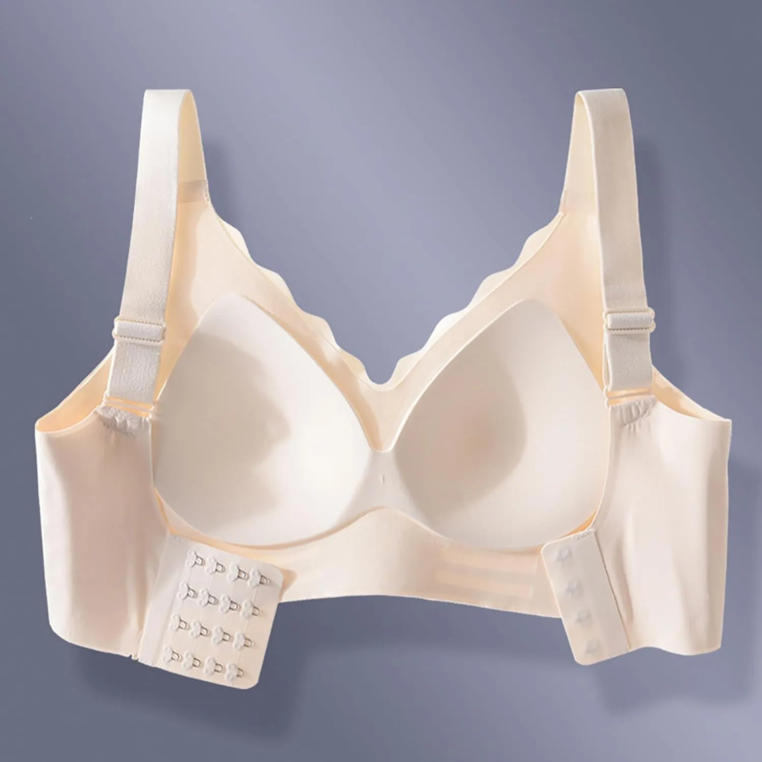 Scalloped Womens Bras No Underwire Wireless Seamless Bra Push Up Bralette Full Coverage Comfort Raceback Everyday Bra