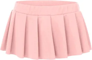 see through lingerie Women Pleated Mini Skirt Role Play Solid Lingerie Skirts Mesh Costume Roleplay Uniform Plaid Mini Skirt french maid lingerie for women Pink XX-Large