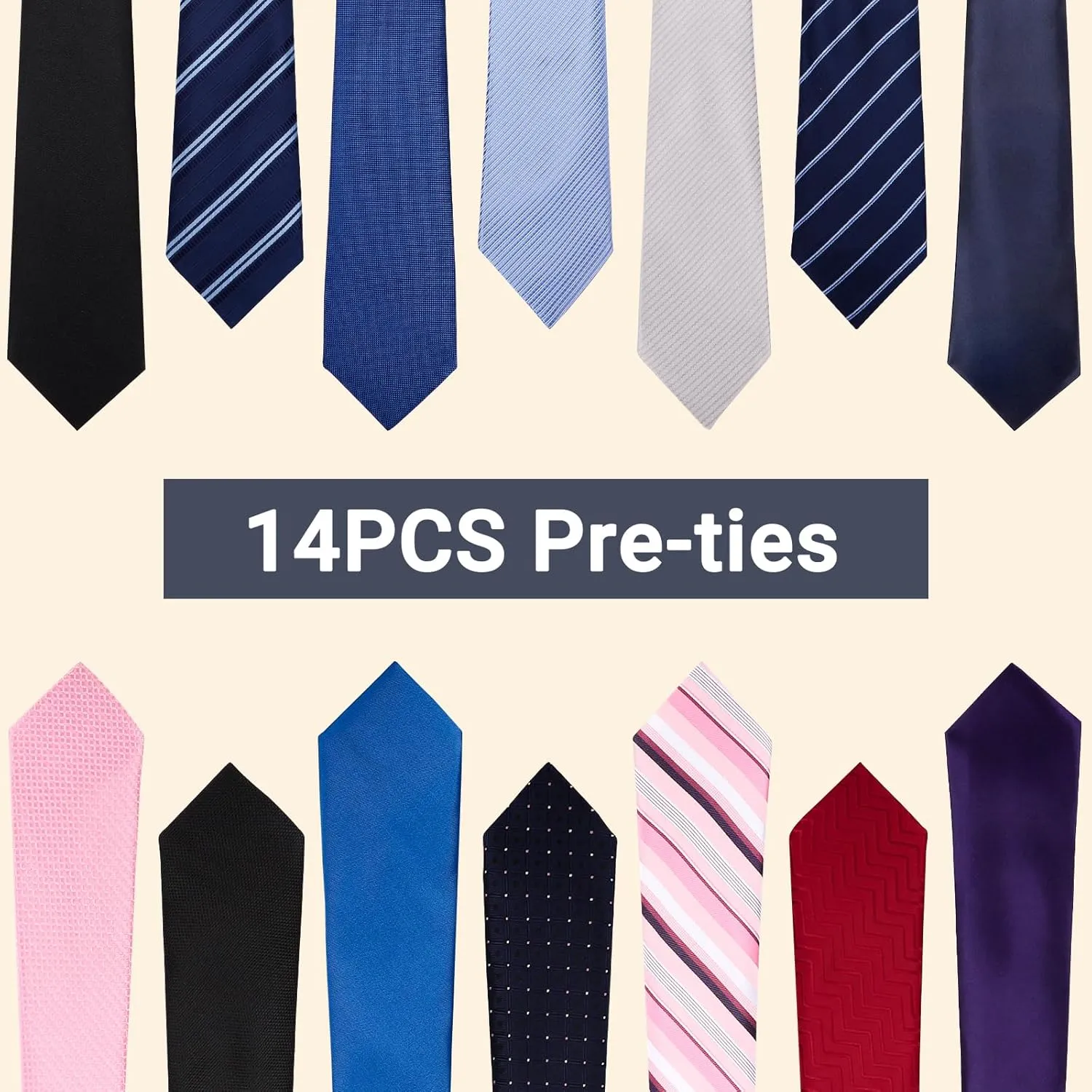 Segarty Neckties for Men, 14 PCS Classic Assorted Jacquard Neck Tie, Men's Pretied Ties Set for Formal Business Wedding