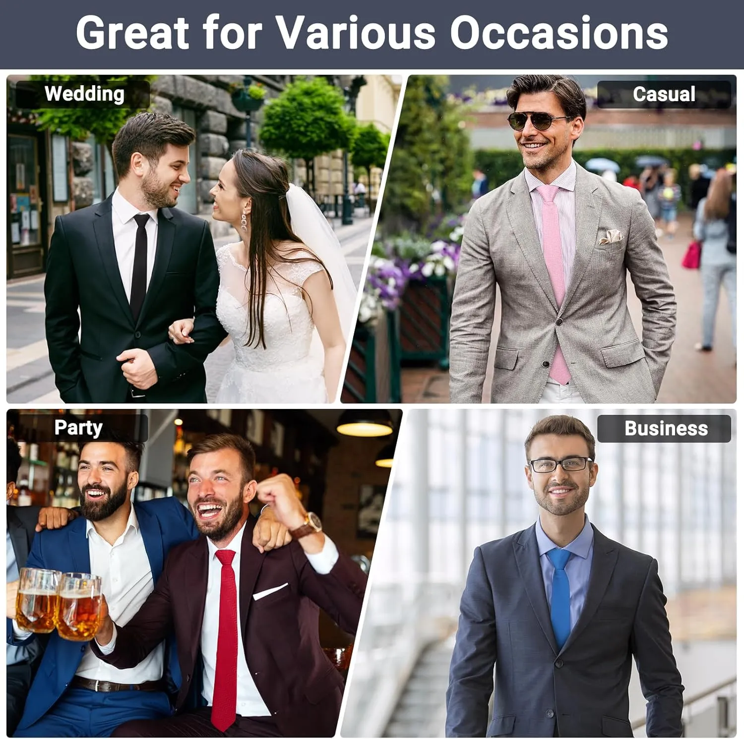 Segarty Neckties for Men, 14 PCS Classic Assorted Jacquard Neck Tie, Men's Pretied Ties Set for Formal Business Wedding