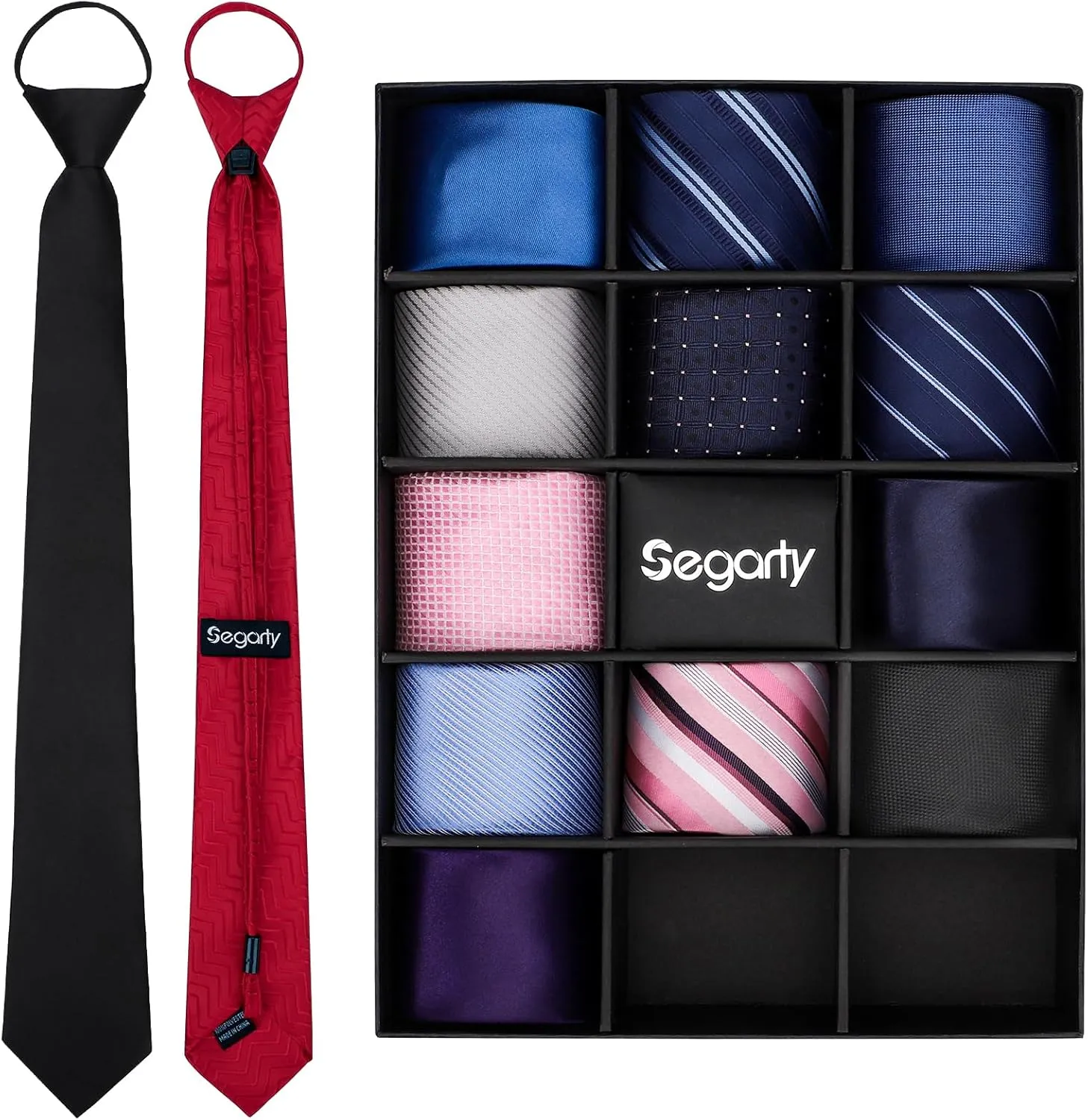 Segarty Neckties for Men, 14 PCS Classic Assorted Jacquard Neck Tie, Men's Pretied Ties Set for Formal Business Wedding
